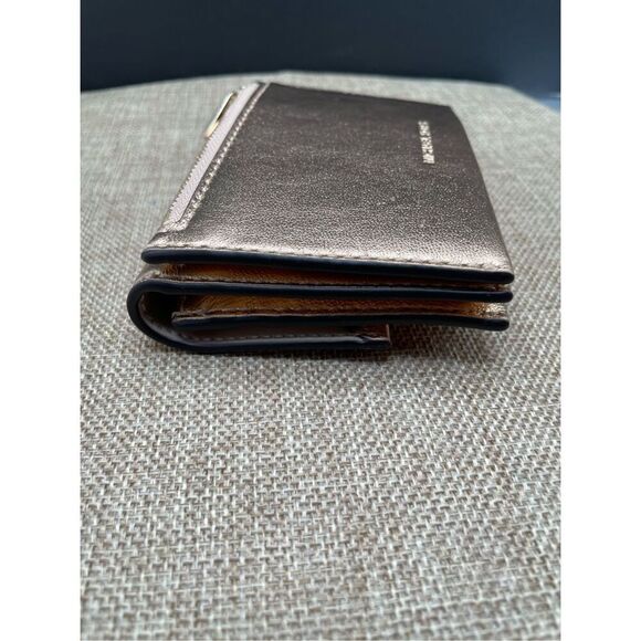 New Michael Kors Cece Small Pale Gold Leather Wallet Card Case - Picture 3 of 13